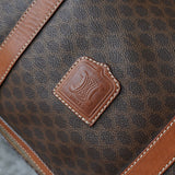 ヴィンテージ セリーヌ マカダム ボストンバッグ PVC / レザー ブラウン 南京錠・鍵付き - NEWSED