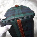 ポロ ラルフローレン チェック柄 ミニボストンバッグ PVC ダークグリーン - NEWSED