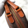 Celine Vintage Macadam PVC/Leather Handbag Freestanding Brown
