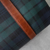 ラルフローレン チェック柄 PVC / レザー ミニボストンバッグ ハンドバッグ グリーン / ブラウン - NEWSED