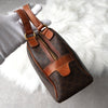 Celine Vintage Macadam PVC/Leather Handbag Freestanding Brown
