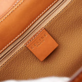 セリーヌ ヴィンテージ マカダム ゴールド ガンチーニ ワンハンドル PVC / レザー ハンドバッグ 自立型 ブラウン - NEWSED