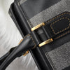 Fendi Vintage Pecan PVC/Leather Handbag Mini Boston Bag Black/Grey