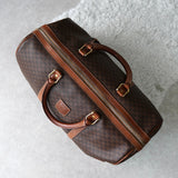 ヴィンテージ セリーヌ マカダム ボストンバッグ PVC / レザー ブラウン 南京錠・鍵付き - NEWSED