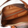 Celine Vintage Macadam PVC/Leather Handbag Freestanding Brown