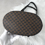 セリーヌ マカダム PVC / レザー トートバッグ 自立型 ブラック / ブラウン - NEWSED