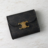 セリーヌ トリオンフ PVC/レザー コンパクトウォレット 三つ折り財布 ブラウン - NEWSED