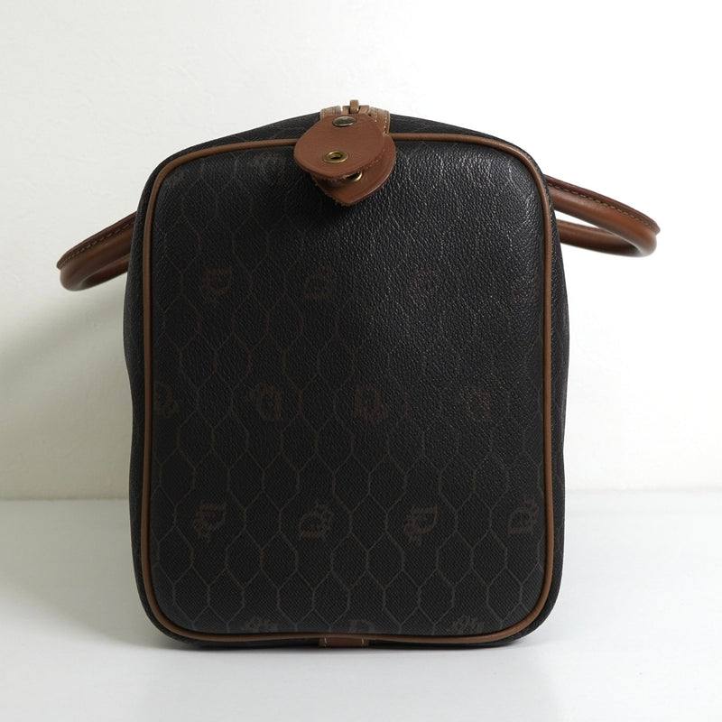 クリスチャン ディオール ハニカム PVC レザー ミニボストンバッグ ブラック / ブラウン - NEWSED