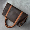 Celine Vintage Macadam PVC/Leather Mini Boston Bag Handbag Brown