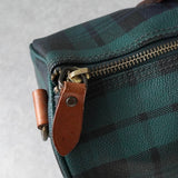 ラルフローレン チェック柄 PVC / レザー ミニボストンバッグ ハンドバッグ グリーン / ブラウン - NEWSED