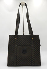 セリーヌ マカダム PVC/レザー トートバッグ ブラック/ブラウン - NEWSED