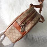 セリーヌ マカダム PVC / レザー ラウンド ショルダーバッグ ポシェット ベージュ - NEWSED