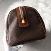 Celine Vintage Macadam PVC/Leather Mini Boston Bag Handbag Brown