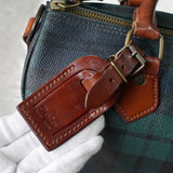 ポロ ラルフローレン チェック柄 PVC / レザー ミニボストンバッグ ハンドバッグ グリーン ブラウン - NEWSED