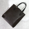 セリーヌ マカダム PVC レザー トートバッグ ハンドバッグ ブラウン ブラック