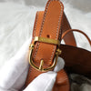 Celine Macadam PVC/皮革 Gancini 抽绳单肩包 棕色