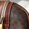 Celine Vintage Macadam PVC/Leather Mini Boston Bag Handbag Brown