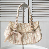 ディオール トロッター チェーン リボン PVC / ベロア ハンドバッグ ベージュ - NEWSED