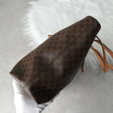 セリーヌ マカダム PVC / レザー トートバッグ ブラウン - NEWSED