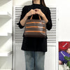Celine Vintage Macadam PVC/Leather Handbag Freestanding Brown