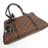 クリスチャン ディオール ロマンティック トロッター フラワー PVC ハンドバッグ トートバッグ 肩掛け ブラウン - NEWSED