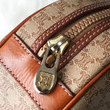 セリーヌ マカダム PVC / レザー ラウンド ショルダーバッグ ポシェット ベージュ - NEWSED