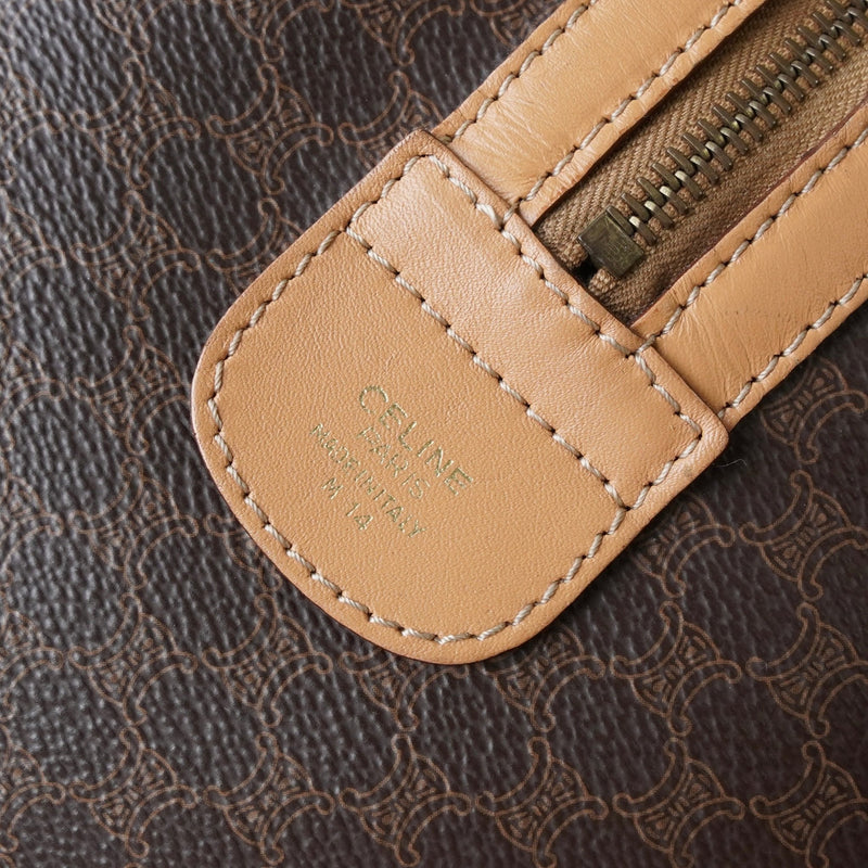 セリーヌ ヴィンテージ マカダム PVC ミニボストンバッグ ハンドバッグ ブラウン - NEWSED