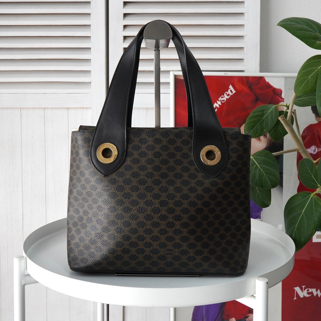 Celine Macadam PVC/皮革手提包 黑色