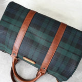 ラルフローレン チェック柄 PVC / レザー ミニボストンバッグ ハンドバッグ グリーン / ブラウン - NEWSED