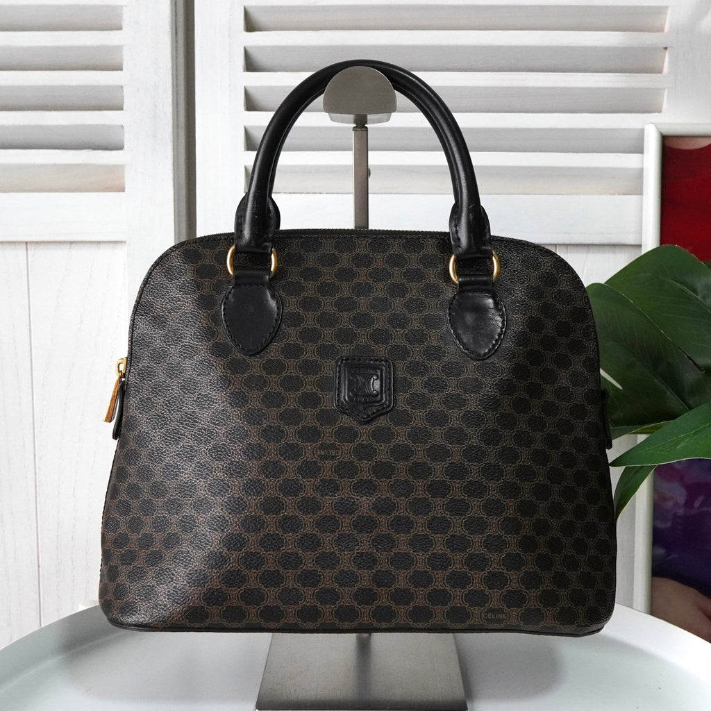 Celine Macadam PVC/皮革手提包 黑色