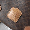Celine Vintage Macadam PVC/Leather Mini Boston Bag Handbag Brown