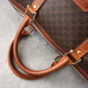 Celine Vintage Macadam PVC/Leather Mini Boston Bag Handbag Brown