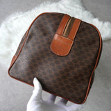 セリーヌ マカダム PVC ボストンバッグ ブラウン - NEWSED