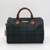 ポロ ラルフローレン チェック柄 ミニボストンバッグ PVC / レザー ダークグリーン