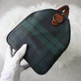 ポロ ラルフローレン チェック柄 PVC ミニボストンバッグ ハンドバッグ グリーン - NEWSED