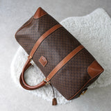 ヴィンテージ セリーヌ マカダム ボストンバッグ PVC / レザー ブラウン 南京錠・鍵付き - NEWSED