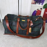 ラルフローレン チェック柄 PVC レザー ボストンバッグ グリーン - NEWSED