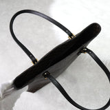 セリーヌ マカダム PVC レザー トートバッグ ハンドバッグ ブラウン ブラック - NEWSED