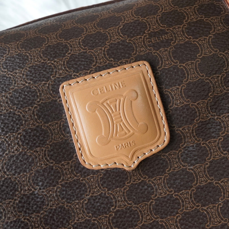 セリーヌ ヴィンテージ マカダム PVC ミニボストンバッグ ハンドバッグ ブラウン - NEWSED