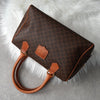Celine Vintage Macadam PVC/Leather Mini Boston Bag Handbag Brown