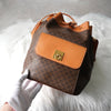 Celine Macadam PVC/皮革 Gancini 抽绳单肩包 棕色