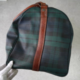 ラルフローレン チェック柄 PVC レザー ボストンバッグ グリーン - NEWSED