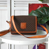 Celine Macadam PVC/Leather Shoulder Bag, Brown