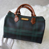 Polo Ralph Lauren Check PVC/Leather Mini Boston Bag in Green/Brown