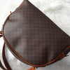 Celine Vintage Macadam PVC/Leather Handbag Freestanding Brown