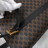 セリーヌ マカダム PVC / レザー トートバッグ 自立型 ブラック / ブラウン - NEWSED