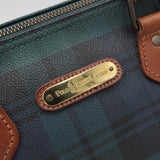 ポロ ラルフローレン チェック柄 ミニボストンバッグ PVC / レザー ダークグリーン - NEWSED