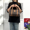 Celine Vintage Macadam PVC/Leather Mini Boston Bag Handbag Brown