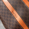 Celine Vintage Macadam PVC/Leather Handbag Freestanding Brown