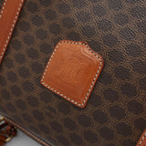 ヴィンテージ セリーヌ マカダム ボストンバッグ PVC / レザー ブラウン 南京錠・鍵付き - NEWSED